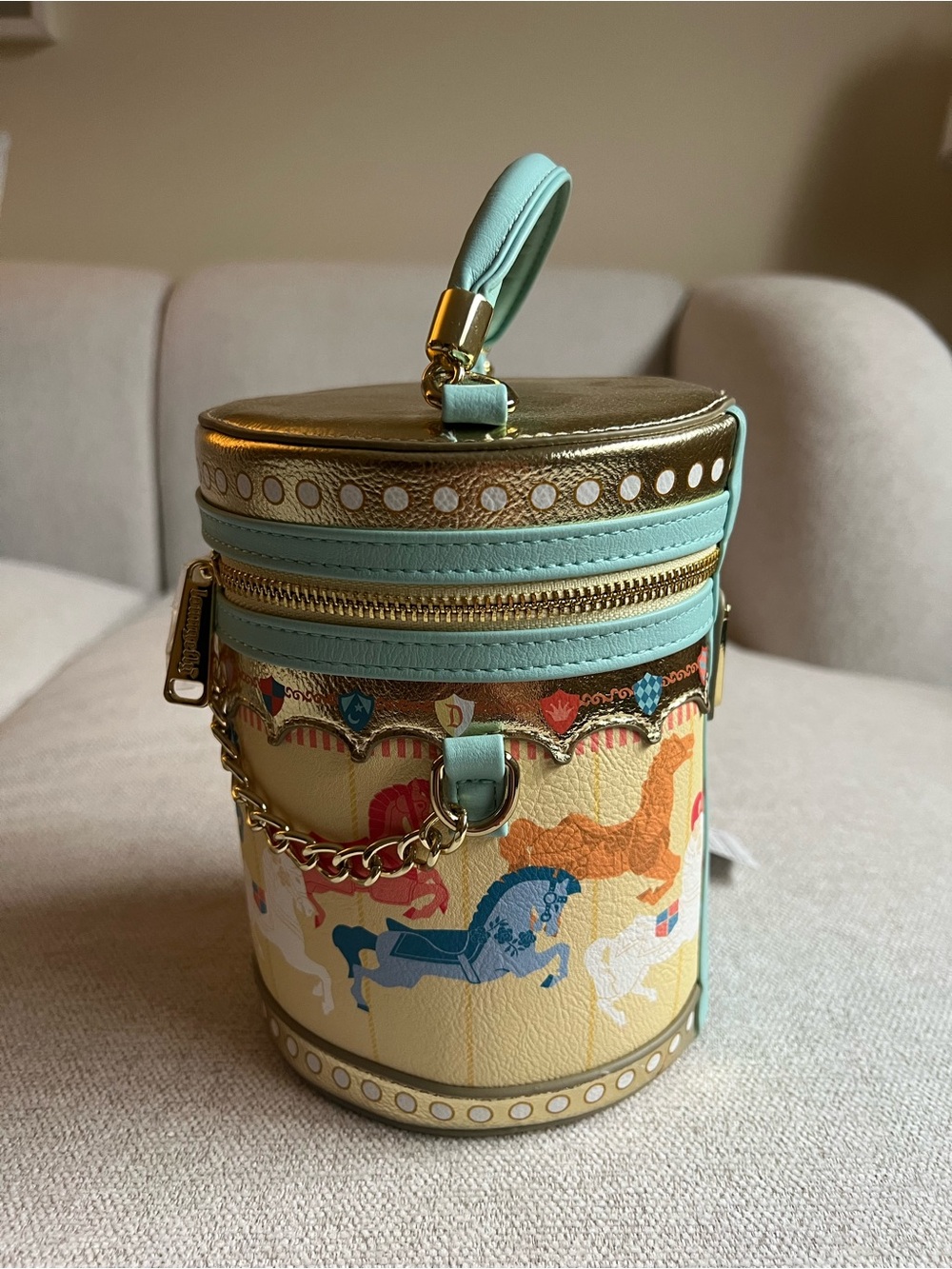 NWT Disney Loungefly Carousel-Print Mini Top-Handle/Cross body Bag - Picture 4 of 8